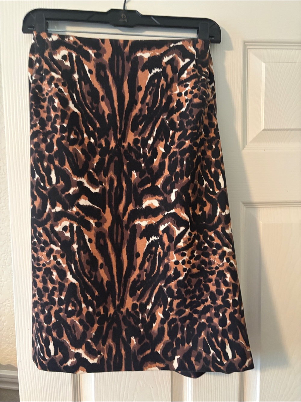 Talbots Animal-Print Pencil Skirt in Brown and Black